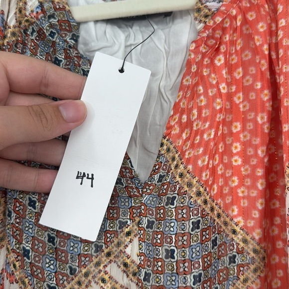 Elleborn Patchwork Boho Mini Dress | Short Sleeve Ruffle Hem | Multiple Sizes - Picture 4 of 5